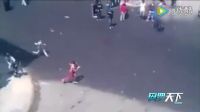 男子不聽勸阻用石頭追砸狼狗 遭兩狼狗掙脫繩索撲地撕咬