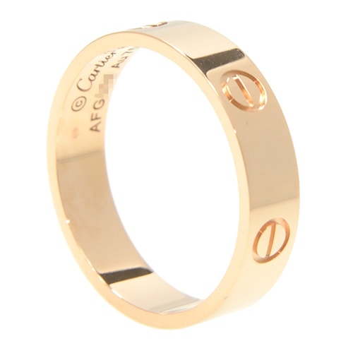 CARTIER/卡地亞love系列18K玫瑰金戒指B4084800金色 49-59#