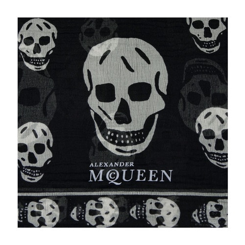 Alexander McQueen/亞歷山大麥昆 真絲長方形骷髏頭女士絲巾 AM2635140138 110640 4Q010 4078