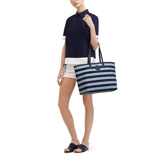 Tory Burch/湯麗柏琦 海軍條紋托特包 51149542