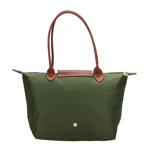 Longchamp/瓏驤 女士長柄尼龍/皮革單肩包 2605 卡其綠