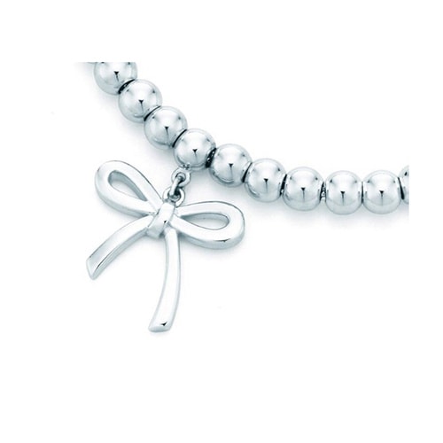 Tiffany & Co./蒂芙尼 純銀銀色蝴蝶結(jié)手鏈 7英寸 GRP06349