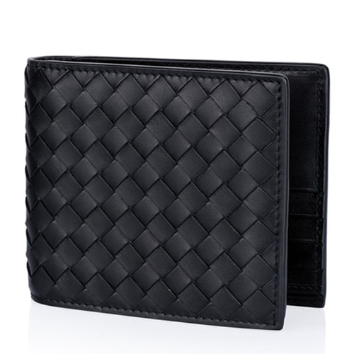 Bottega Veneta/葆蝶家 男士短款牛皮兩折錢包113993