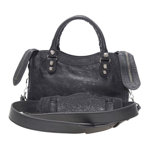 【包郵包稅】Balenciaga/巴黎世家 女士灰色羊皮機車手提包 #309544 D94JN 1160