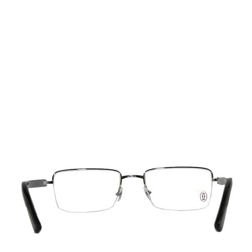 CARTIER/卡地亞經典半框拉絲款鍍鉑金商務簡約男款眼鏡