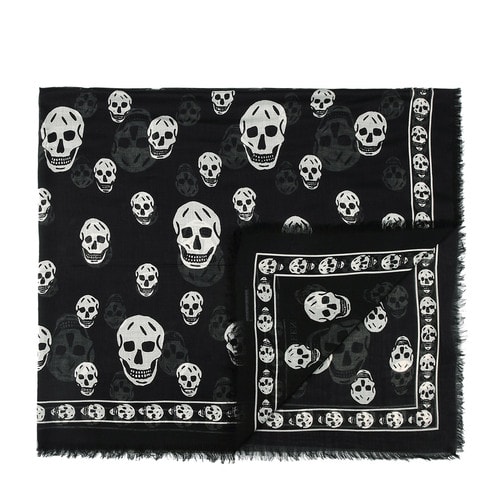 Alexander McQueen/亞歷山大麥昆 長方形骷髏頭女士絲巾 AM2635193499 110640 4943Q 1078