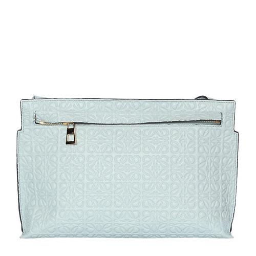 【包郵包稅】LOEWE/羅意威 女士真皮淺藍色斜挎包 #107.55.N77 5245