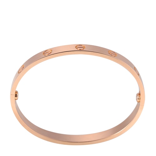 CARTIER(卡地亞) LOVE系列18k玫瑰金手鐲18#