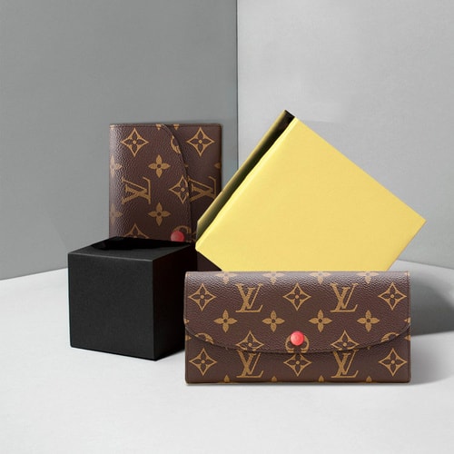 Louis Vuitton/路易威登 老花色 Monogram帆布 女士 EMILIE錢包 M60697