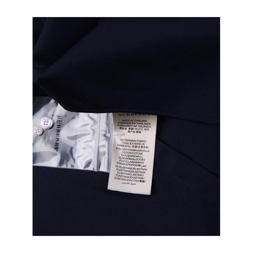 BURBERRY/博柏利 男士經(jīng)典扣款衣領(lǐng)格紋純色棉質(zhì)親膚長袖襯衫
