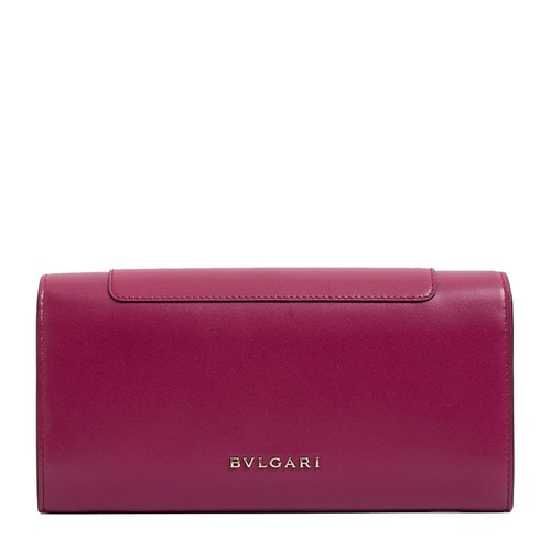 BVLGARI/寶格麗 女士寶石紅小牛皮錢包 281297