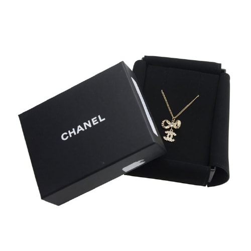 CHANEL/香奈兒 女式金色雙C蝴蝶結項鏈 A42647