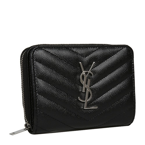 Yves saint Laurent/圣羅蘭 16秋冬牛皮YSL LOGO按扣拉鏈女士錢包 403723BOW02