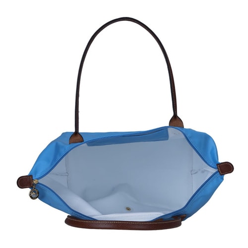 Longchamp/瓏驤 女士尼龍/皮革長柄折疊包 1899 藍莓色