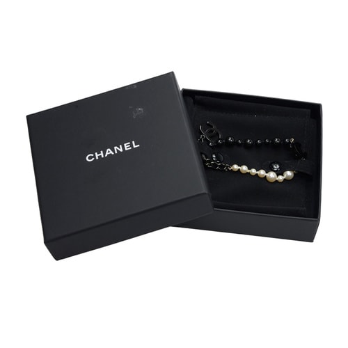 CHANEL/香奈兒 金屬吊墜珍珠拼色手鏈黑色 A85360