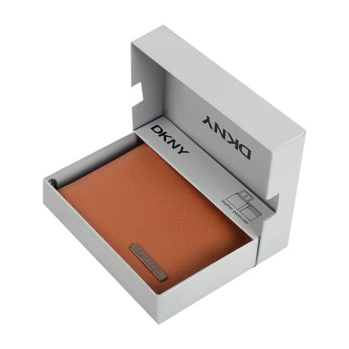 DKNY/唐娜 凱倫 牛皮 男士短款錢包錢夾禮盒裝 DKM5074-TAN
