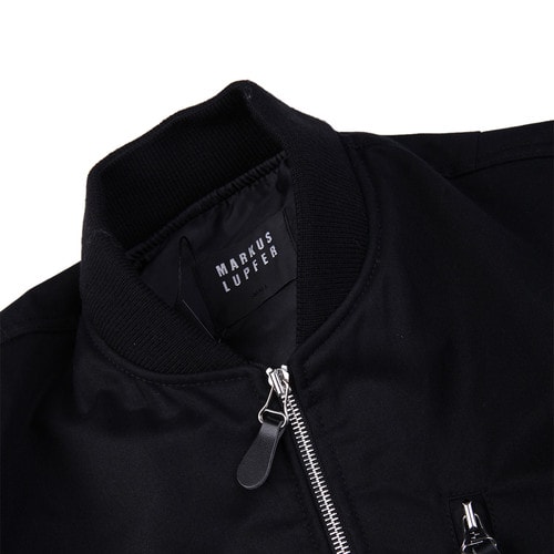 MARKUS LUPFER/馬庫斯·盧普伐黑色純棉珠片裝飾夾棉男士外套,MJKT110B,XL