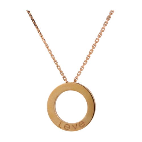 CARTIER/卡地亞 18K玫瑰金LOVE系列項鏈掛墜