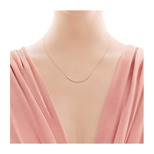 Tiffany & Co./蒂芙尼 18K玫瑰金迷你笑臉吊墜項鏈