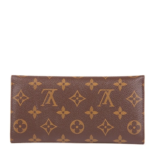 Louis Vuitton/路易威登 老花色配玫紫色Monogram帆布女士三折錢包（含可拆卸手袋）M60708