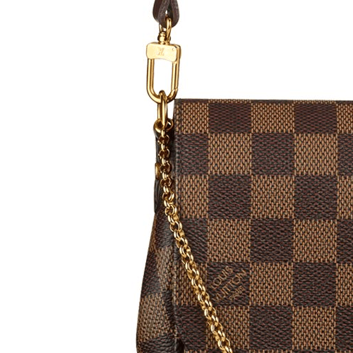 Louis Vuitton/路易威登 女士棕色棋盤格 Damier Azur 帆布/配皮FAVORITE 手袋
