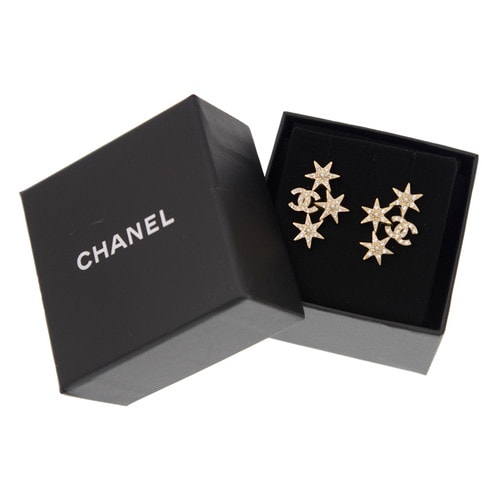 CHANEL/香奈兒 女士金色星星款雙C耳釘A88463
