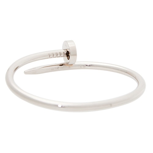 CARTIER/卡地亞JUSTE UN CLOU系列白18K金手鐲B6037618 18#