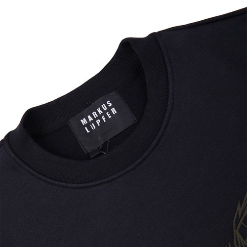 MARKUS LUPFER/馬庫(kù)斯·盧普伐黑色純棉蝙蝠刺繡男士衛(wèi)衣,MSW027,XL