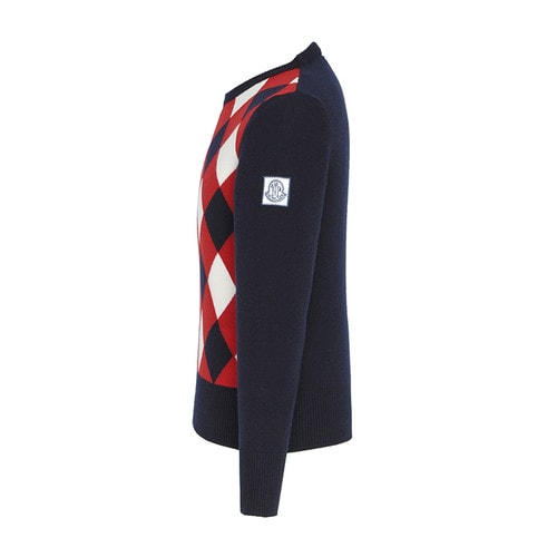 Moncler/蒙克萊 圓領菱格羊毛衫 A2 391 9030700 97952 男針織衫