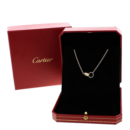 CARTIER/卡地亞 18K玫瑰金LOVE雙環項鏈掛墜 B7212300