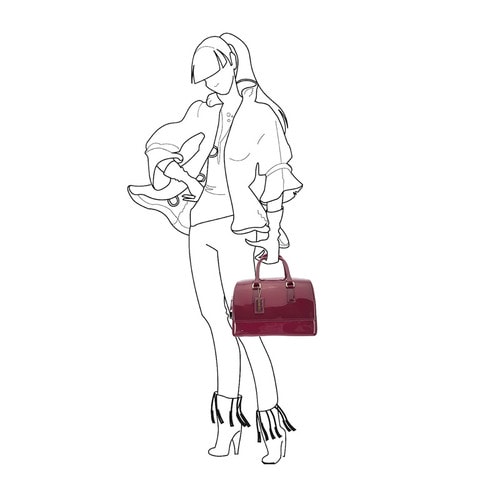 FURLA 芙拉 女士CANDY手提包 覆盆子紅 161030