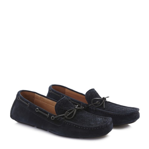 Bottega Veneta/葆蝶家 藏藍色麂皮男士平底鞋休閑鞋 308160 VFCA1 4030