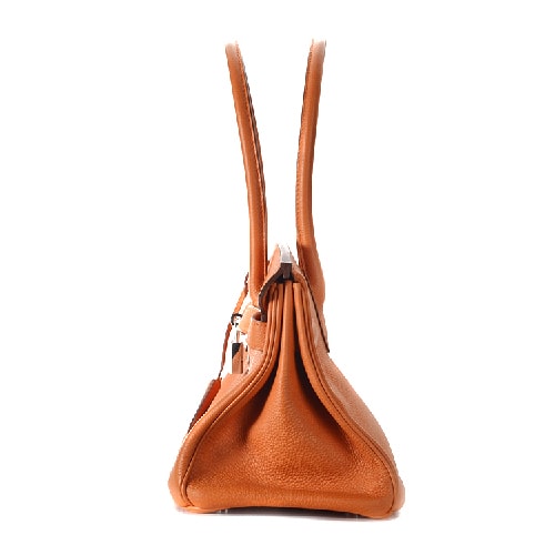 【包郵包稅】HERMES/愛馬仕 女士brikin銀扣牛皮手提包ML
