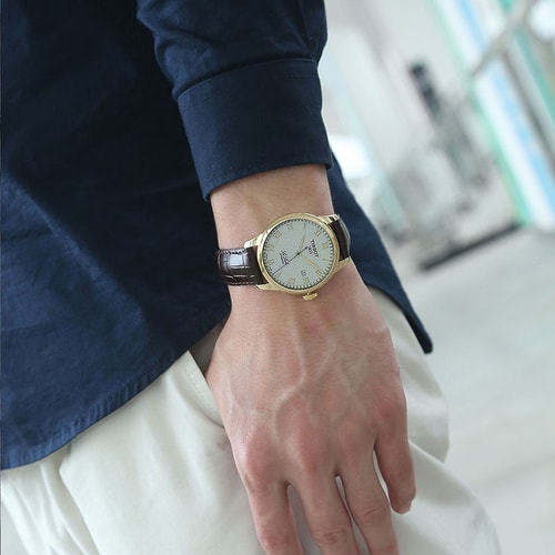 TISSOT/天梭手表力洛克系列男士手表皮帶機械男表T41.5.413.73