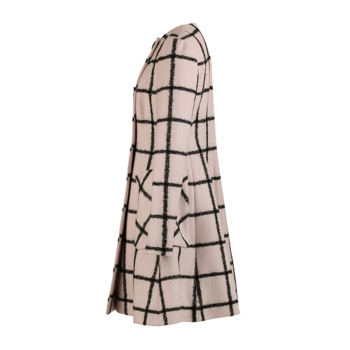 DIOR/迪奧 秋冬羊毛雙排扣格紋呢子修身大衣 女士外套 5A21869A1161