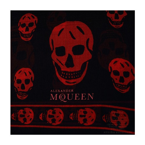 Alexander McQueen/亞歷山大麥昆 真絲長方形骷髏頭女士絲巾 AM2635140199 110640 4q010 1074