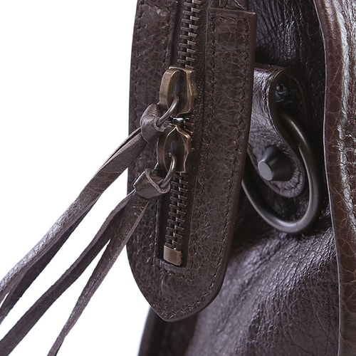 Balenciaga/巴黎世家 女士褐色羊皮CITY系列鉚釘裝飾手提包單肩包 115748 D94JT 2065