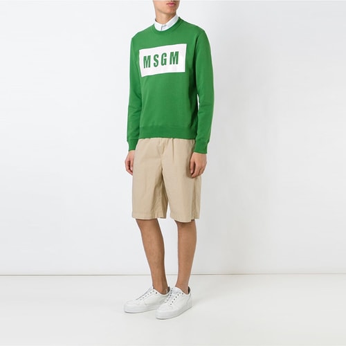 【16春夏清倉(cāng)折扣】MSGM/MSGM 男士 純棉 簡(jiǎn)約 短褲 AL