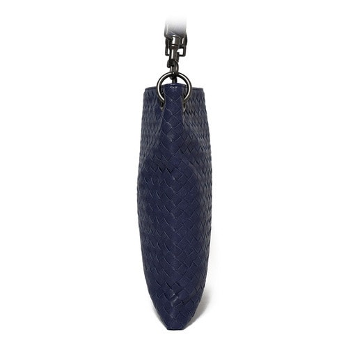 Bottega Veneta/葆蝶家 特價 藏藍色皮質編織男士斜挎包 牛皮276356