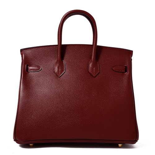 HERMES(愛馬仕) 熟褐色皮質(zhì)手提包birkin25
