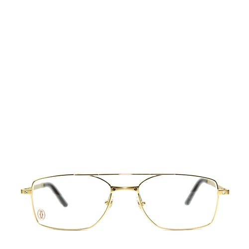 CARTIER/卡地亞輕質PVD鍍金鈦架復古雙梁簡約商務男女款眼鏡