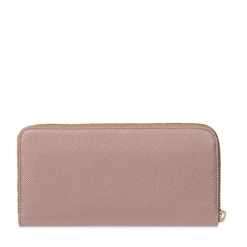 【16年秋季新品】Tod’s/托德斯 女士粉色牛皮LOGO金屬牌撞色內襯錢包