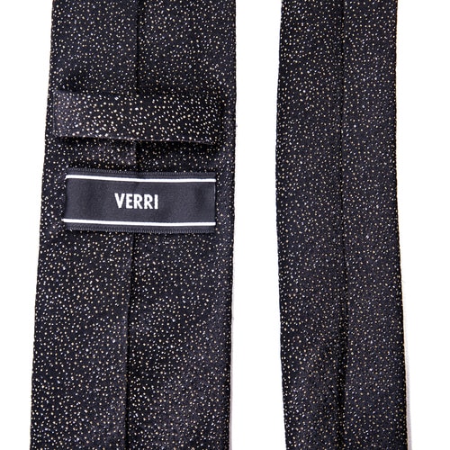 【16年秋冬新款】VERRI/VERRI 褐金色星空圖案桑蠶絲領帶