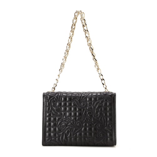 VERSACE/范思哲女士黑色羊皮手提包