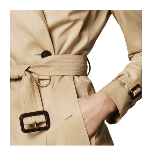 BURBERRY/博柏利 2016年秋冬款純棉 雙排扣 翻領長袖 中長款Trench 風衣 女士外套#3900461