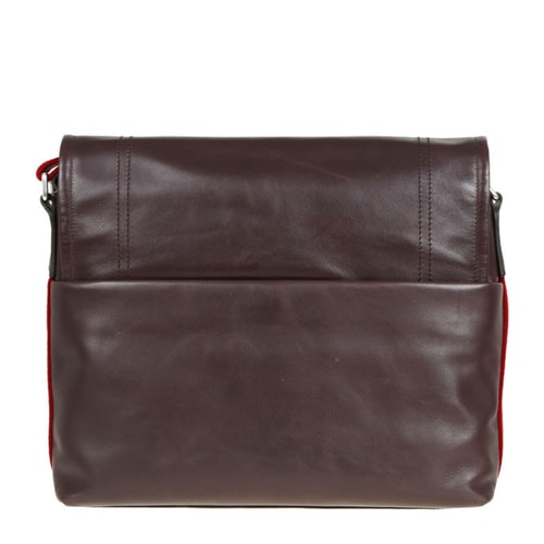 BALLY/巴利 男士TEPOLT小牛皮斜挎翻蓋郵差包斜挎包 巧克力/米紅條紋 6184565