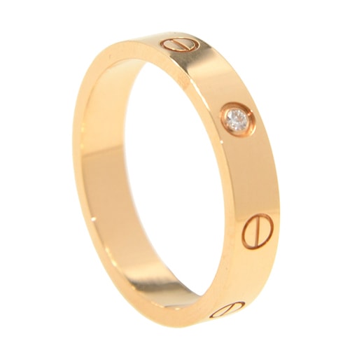 CARTIER/卡地亞玫瑰金戒指B4050700鑲鉆 49-59#
