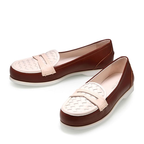 Bottega Veneta/葆蝶家 牛皮 樂福款 女士平跟鞋