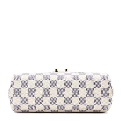 Louis Vuitton/路易威登 2016新款白棋格內拼櫻花粉色女士郵差包 帆布/配皮 N41581