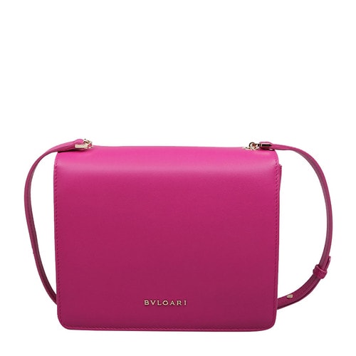 【包郵包稅】BVLGARI/寶格麗 女士牛皮紫紅色小號單肩包 280441 calf leather berry-036 20161121